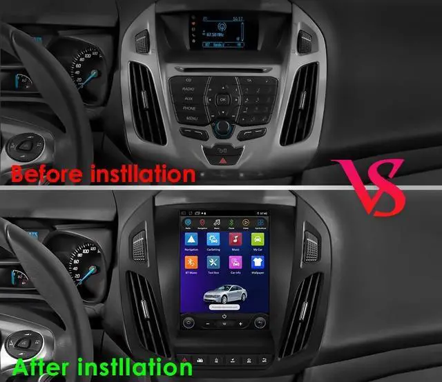 Alt view image 3 of 7 - Android14 Car Radio Upgrade for Frod Transit Connect/Tourneo Connect 2013-2018 10.4 Inch IPS Touch Screen Supports Wireless Carplay/Android Auto,SWC, WLAN/4G, FM 2GB & 64GB Car Tablet