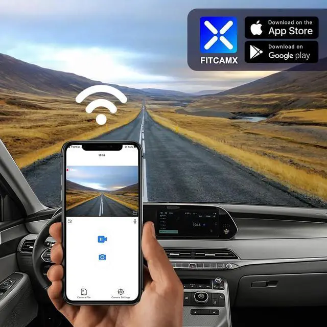 Alt view image 5 of 7 - 4K Dash Cam Suitable for Hyundai Palisade 2020 2021 2022 (Part No#S8000) Limited SE SEL Calligraphy, OEM Look, UHD 2160P Video, Loop Recording, WiFi & APP, G-Sensor, Easy to Set, 64GB Card