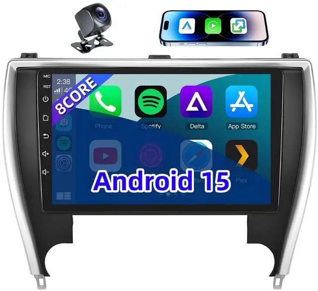 Main image of 8 Core Car Radio for Toyota Camry 2015 2016 2017 Replacement - Upgrade 5GWIFI Stereo with Wireless CarPlay Android Auto Bluetooth5.0 AM/FM SWC GPS Navigation