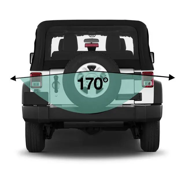 Alt view image 2 of 5 - Jeep Wrangler JK Spare Tire Mount AHD Backup Camera for Aftermarket Radios, IP67 Waterproof for 4x4 Off-Road Driving, Selectable Reverse Parking Lines, Wide Viewing Angle, Easy Install
