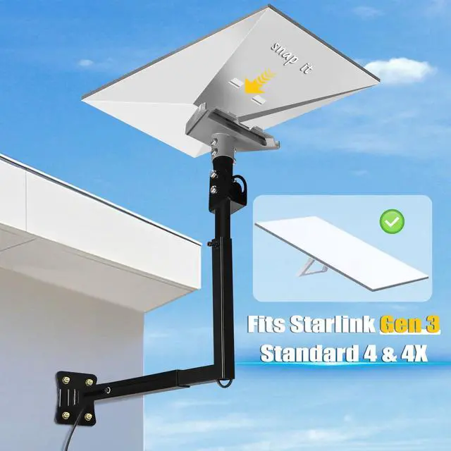 Alt view image 4 of 7 - 360°Adjustable Telescoping Starlink Pole Mount | Starlink Mount for Starlink Standard 4/4X/Gen 3, Starlink Long Wall Mount