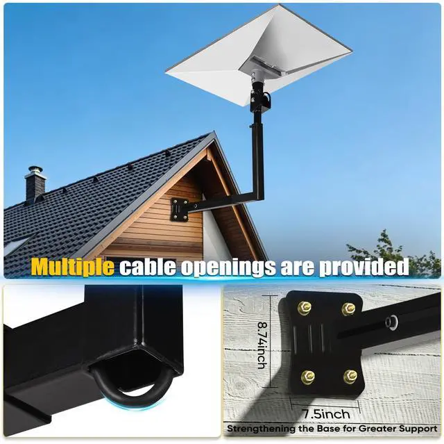 Alt view image 5 of 7 - 360°Adjustable Telescoping Starlink Pole Mount | Starlink Mount for Starlink Standard 4/4X/Gen 3, Starlink Long Wall Mount