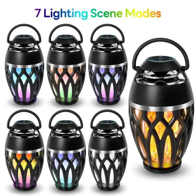 Alt view image 5 of 7 - 2 Pack Outdoor Speakers with Lights, Mens Gifts for Birthday, IPX6 Waterproof Portable Bluetooth Speaker, HD Stereo Sound Wireless Speaker for Party Patio Deck Porch Backyard RV, Cool Gadget for Him