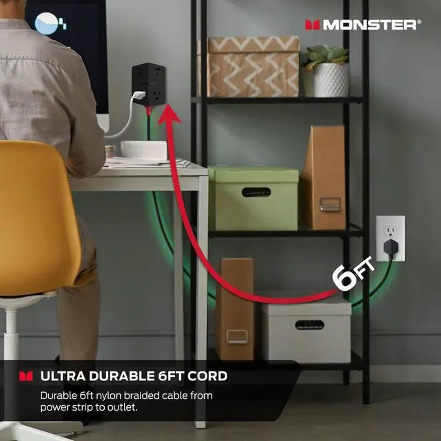 Alt view image 5 of 7 - Power Shield: Magnetic Wall Outlet Extender, Multiple Plug Outlet with 2 AC Outlets, 3 USB-A Ports, & 1 USB-C Port (20W)