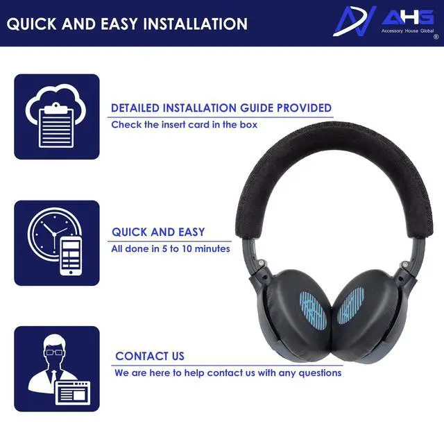 Alt view image 7 of 7 - AHG Premium Replacement SoundLink OE Pads Cushions Compatible with Bose SoundLink on Ear Wireless Headphones, On-Ear Wireless, On-Ear 2 & SoundTrue OE - Soft, Great Comfort + Durability (Black)