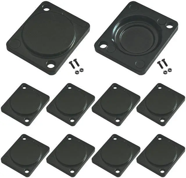 Main image of 10PCS Panel-Mount Blank Plate, D-Series Metal Rack Mount | Durable Zinc Alloy Body,Standard D-Type Blind Plate,Dimension: 26*31mm, Fit XLR/86Panels