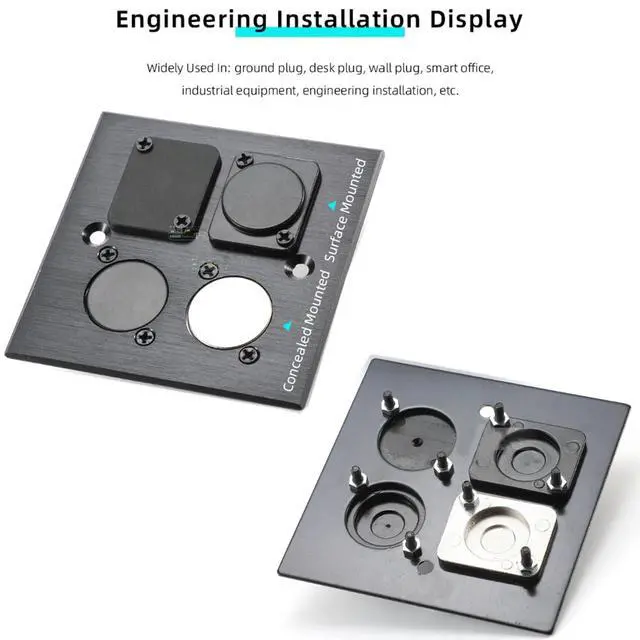 Alt view image 4 of 6 - 10PCS Panel-Mount Blank Plate, D-Series Metal Rack Mount | Durable Zinc Alloy Body,Standard D-Type Blind Plate,Dimension: 26*31mm, Fit XLR/86Panels
