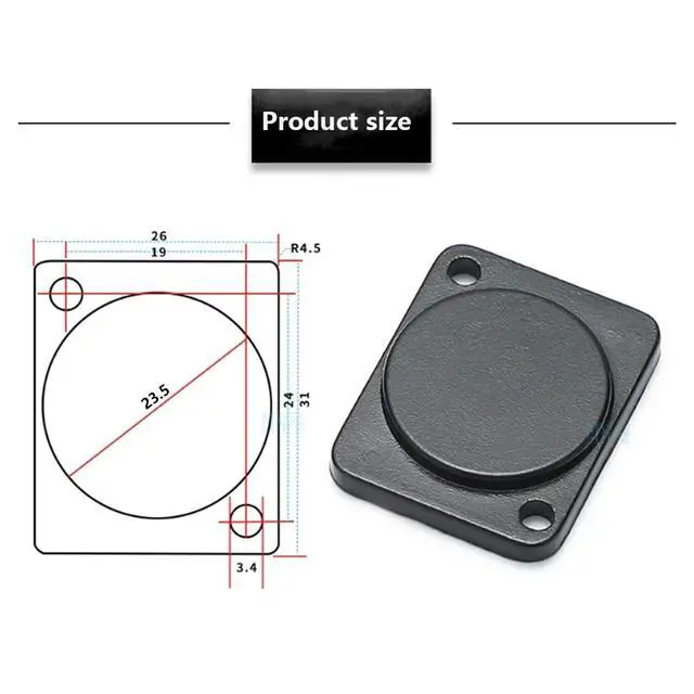 Alt view image 5 of 6 - 10PCS Panel-Mount Blank Plate, D-Series Metal Rack Mount | Durable Zinc Alloy Body,Standard D-Type Blind Plate,Dimension: 26*31mm, Fit XLR/86Panels