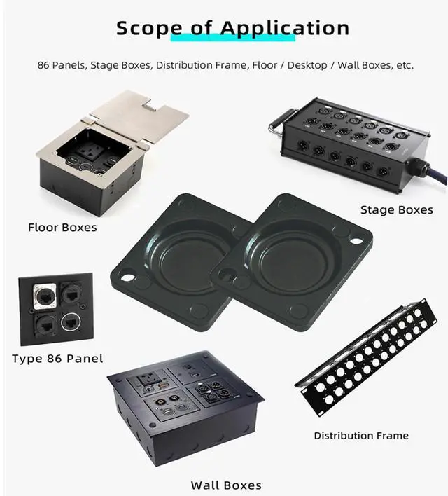 Alt view image 6 of 6 - 10PCS Panel-Mount Blank Plate, D-Series Metal Rack Mount | Durable Zinc Alloy Body,Standard D-Type Blind Plate,Dimension: 26*31mm, Fit XLR/86Panels