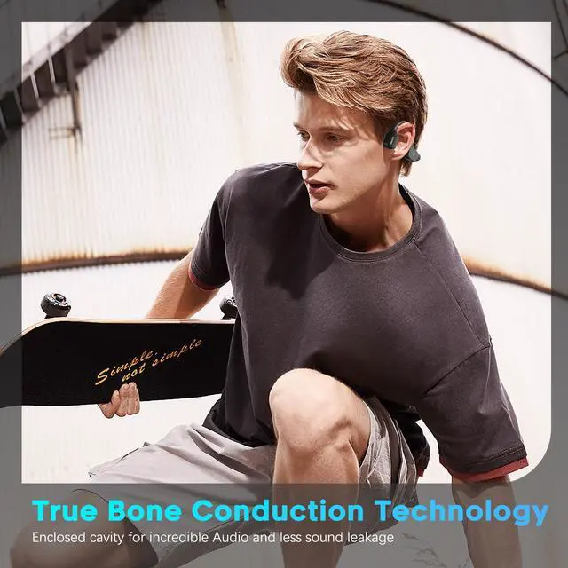 Alt view image 5 of 7 - Bone Conduction Headphones with Microphone, Open Ear Wireless Headphones Bluetooth 5.3,10Hr Playtime, Sports Earphones with Mic, Running Cycling Hiking