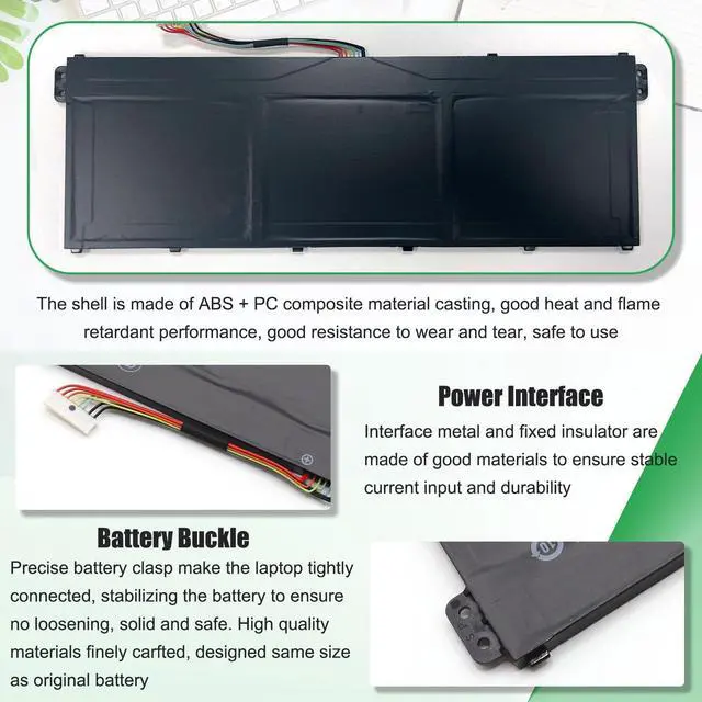 Alt view image 6 of 7 - AP23A8L Laptop Battery Replacement for Aspire Go 15 AG15-31P Aspire 3 A315-24P A317-55P Extensa 15 EX215-23 Series Notebook 11.28V 53.05Wh 4703mAh