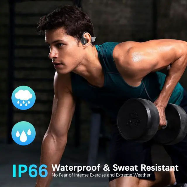 Alt view image 6 of 7 - Bone Conduction Headphones with Microphone, Open Ear Wireless Headphones Bluetooth 5.3,10Hr Playtime, Sports Earphones with Mic, Running Cycling Hiking