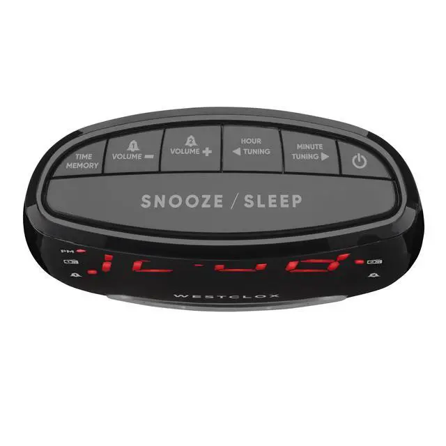 Alt view image 3 of 7 - Large 1.4 Red LED Digital FM Clock Radio with Dual USB A & C Charging Ports, Adjustable Brightness, Dual Alarms & Sleep Timer Modern Alarm Clock for Bedroom, Home, or Office (Black)