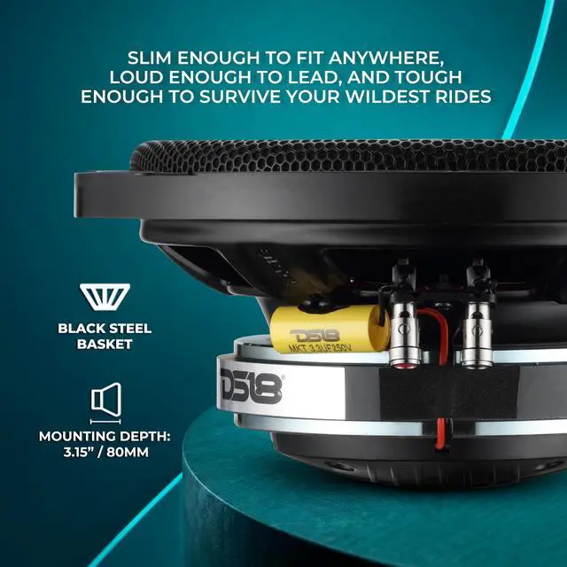 Alt view image 3 of 7 - PRO-HY8.2MSL 8" Hybrid Slim Loudspeaker with a 1" Compression Driver Horn, 8" Shallow Hybrid Coaxial Mid-Range w/Driver