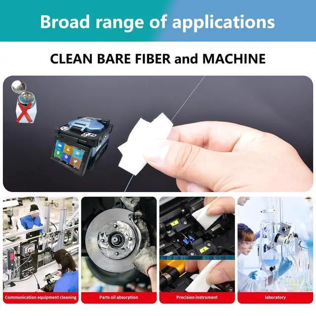 Alt view image 2 of 5 - ® - Pack of 50 Fiber Optic Cleaning Papers, for Decontamination of Bare Fibre Before Splicing and Fibre Optic Connector Ends