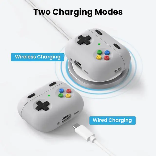 Alt view image 3 of 7 - for AirPods Pro 3 Case(2025) Silicone Game Console Design Case for Apple AirPods Pro 3rd Generation, 3D Button Airpod Pro 3 Cover for Men Women