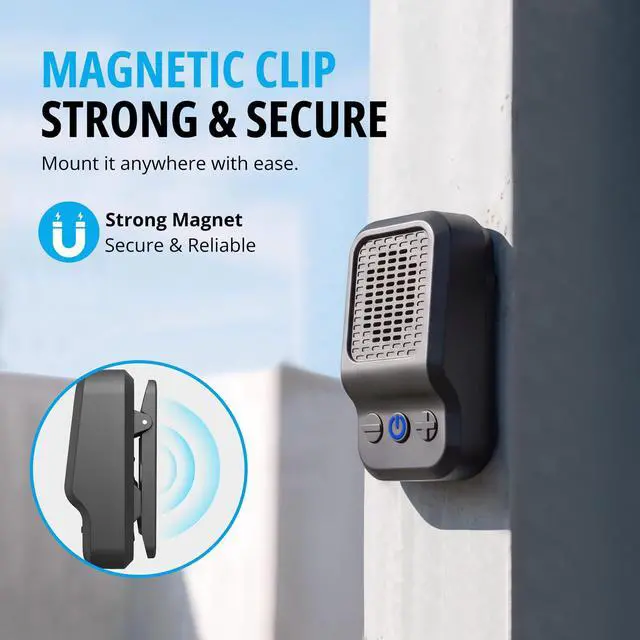 Alt view image 3 of 7 - Wearable Bluetooth Speaker, Magnetic Clip-On Portable Speaker | Built-in Mic for Hands-Free Music/Calls, TWS, IP65 Waterproof Mini Speaker for Work, Golf, Hiking and Jobsite