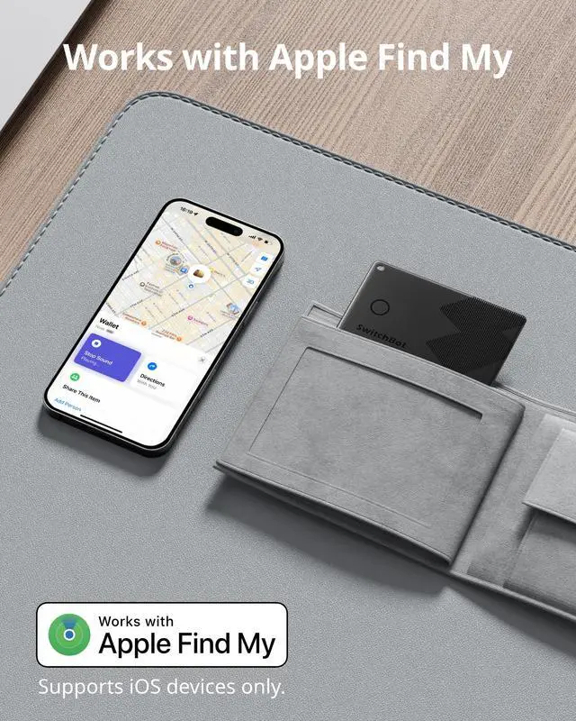 Alt view image 3 of 7 - Slim Wallet Tracker Card (2.5mm) Works with Apple Find My (iOS Only), Credit Card Finder for Wallet, Phone & Keys, IP67 Waterproof, Up to 3-Year Battery