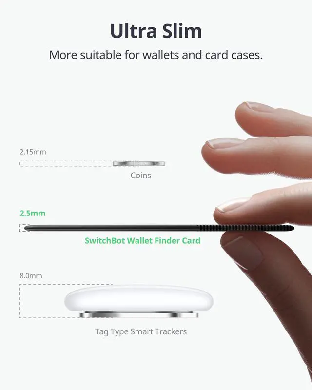 Alt view image 5 of 7 - Slim Wallet Tracker Card (2.5mm) Works with Apple Find My (iOS Only), Credit Card Finder for Wallet, Phone & Keys, IP67 Waterproof, Up to 3-Year Battery
