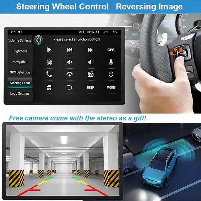 Alt view image 7 of 7 - Car Radio Stereo for Ford F150 2009 2010 2011 2012 2013 2014 with Wireless Carplay Android Auto 10inch Touchscreen Navigation Bluetooth/GPS/5G WiFi/Backup Camera/SWC/Volume Knob/FM
