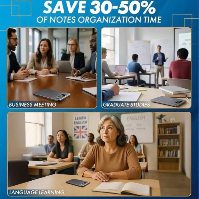 Alt view image 4 of 7 - Note AI Voice Recorder with Playback | App Control | Transcribe & Summarize & Translate with AI Technology + Noise Cancelling | Ideal for Meetings, Calls & Interviews