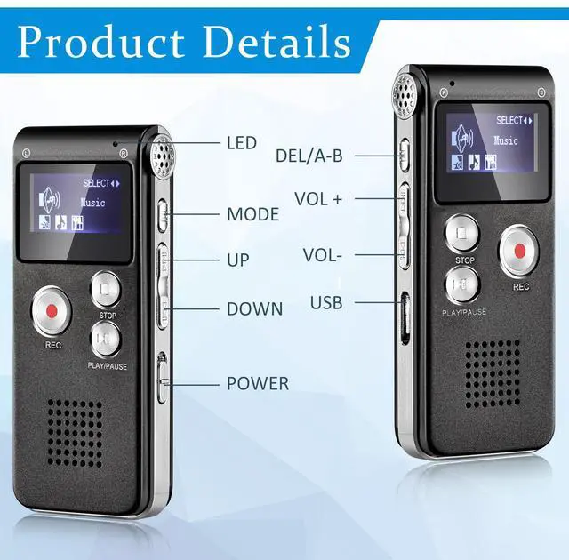 Alt view image 3 of 6 - 5 Pcs EVP Recorder Ghost Hunting Kit Paranormal Digital Voice Recorders with 4 LED Motion Activated Cat Balls Voice Activated Recorder with Playback for Home Outdoor Paranormal Equipment(Black)