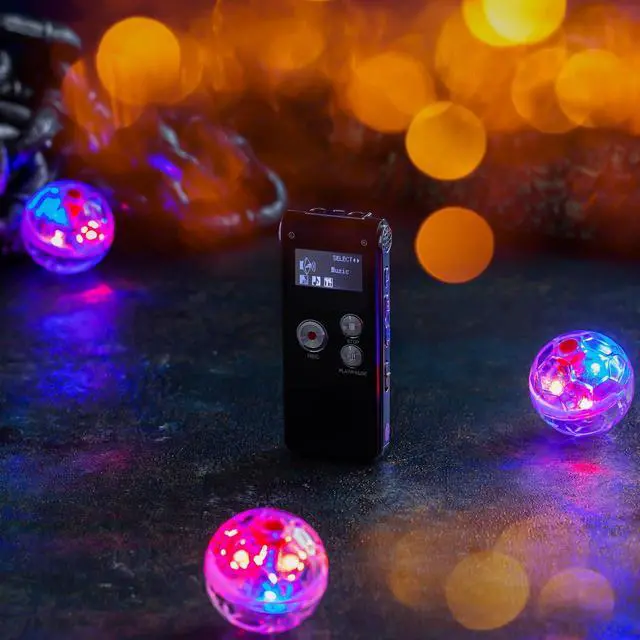 Alt view image 6 of 6 - 5 Pcs EVP Recorder Ghost Hunting Kit Paranormal Digital Voice Recorders with 4 LED Motion Activated Cat Balls Voice Activated Recorder with Playback for Home Outdoor Paranormal Equipment(Black)