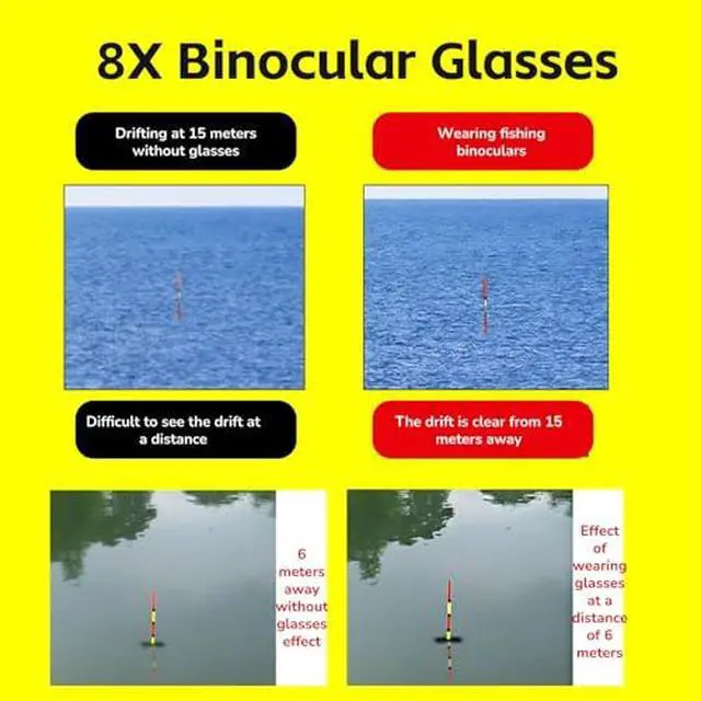 Alt view image 5 of 7 - Hands Binocular Glasses, 8X Professional Binocular Glasses for Fishing, Bird Watching, Sports, Concerts, Theater, Portable Telescope Opera Glasses with 2 Polarized Lenses