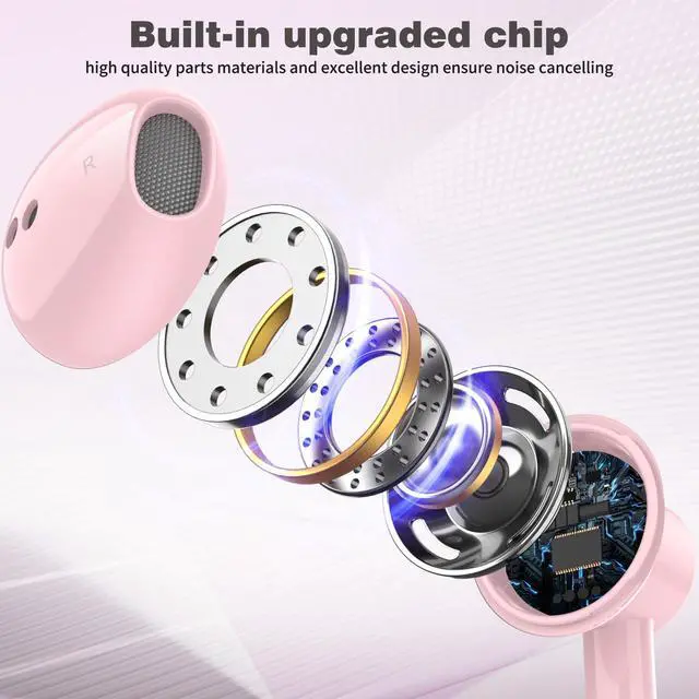 Alt view image 4 of 7 - 3.5mm Headphone Wired Earbud with Mic for School Computer PC, Pink | Wired Earphones HiFi Stereo Clear Call Magnetic Ear Buds Wire for Samsung A25/A15/A14/S10/A12/Switch/MP3/Kindle