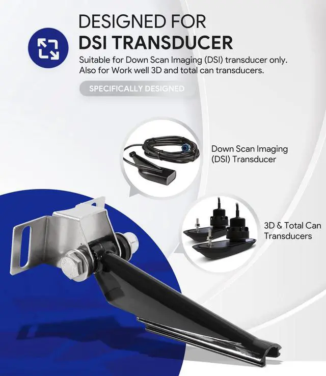 Alt view image 3 of 6 - 000-10262-001 Replacement Mount for DSI Skimmer, Transducer Mount Bracket Compatible with Skimmer Transom Mount Transducer for DSI, 3D and TotalScan Skimmer Transducers