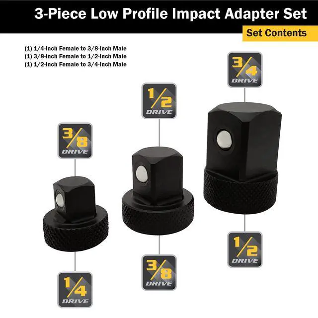 Alt view image 2 of 5 - Tools 30936 Low Profile Adapter Set,One Size
