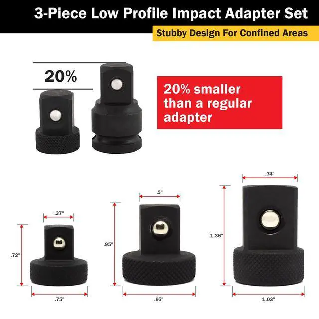 Alt view image 5 of 5 - Tools 30936 Low Profile Adapter Set,One Size