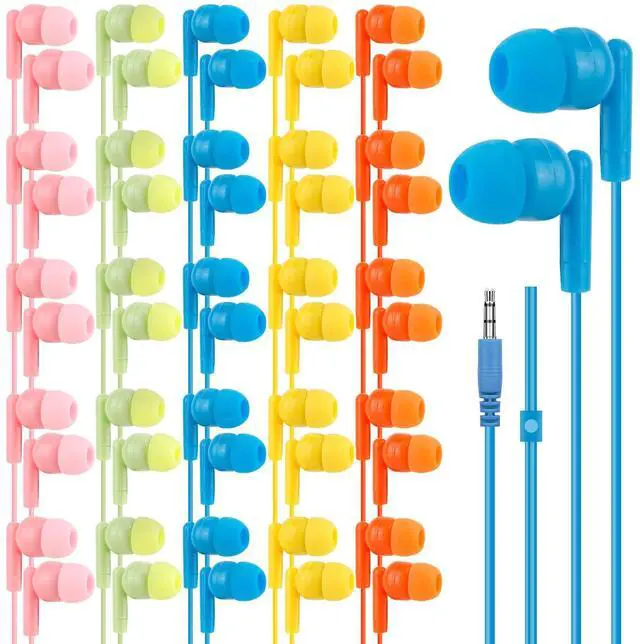 Main image of 100 Pack Bulk Earbud Headphones Earphones for Classroom Students | Classroom Students Kids Children Gifts Adult Wholesale Earphones
