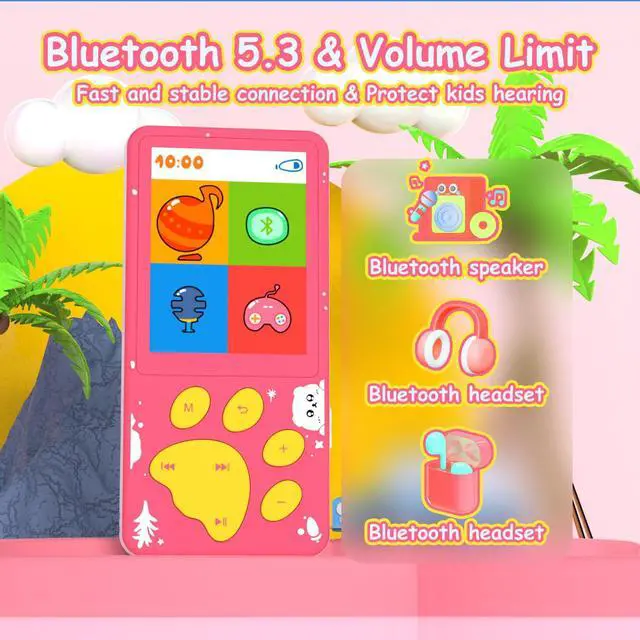 Alt view image 3 of 7 - 32GB Kids MP3 Player with Bluetooth,Speaker and 2.4" Color Screen | MP3 Player for Kids, Portable Music Player,MP3 Player with Speaker,Gift for Boys&Girls,Audiobook Player,Built-in Games