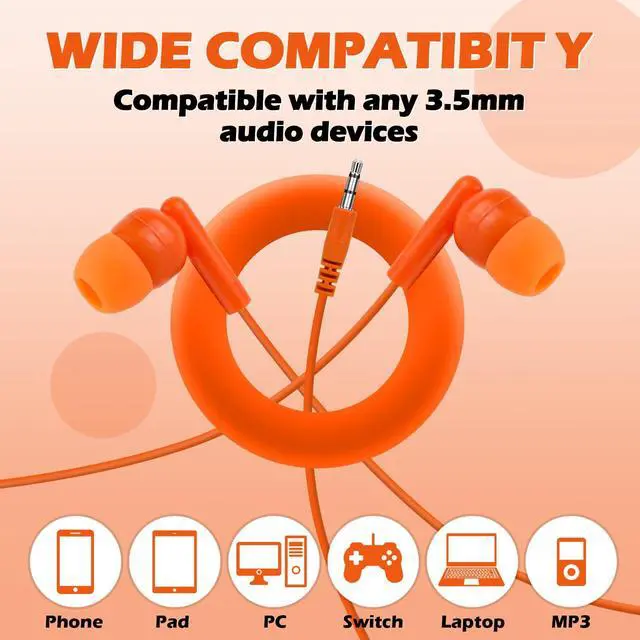 Alt view image 6 of 7 - 100 Pack Bulk Earbud Headphones Earphones for Classroom Students | Classroom Students Kids Children Gifts Adult Wholesale Earphones
