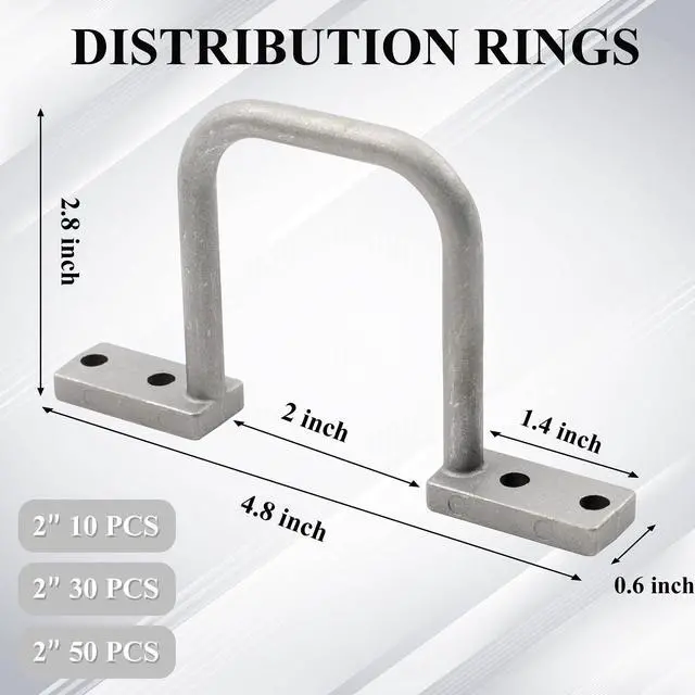 Alt view image 4 of 7 - 2" Aluminum Cable Management D Ring 30 Pack Cable Organizer Silver | Aluminum Alloy | Gloves included | Easy Screw-Mount | Tangle Free Solutions for Home & Office