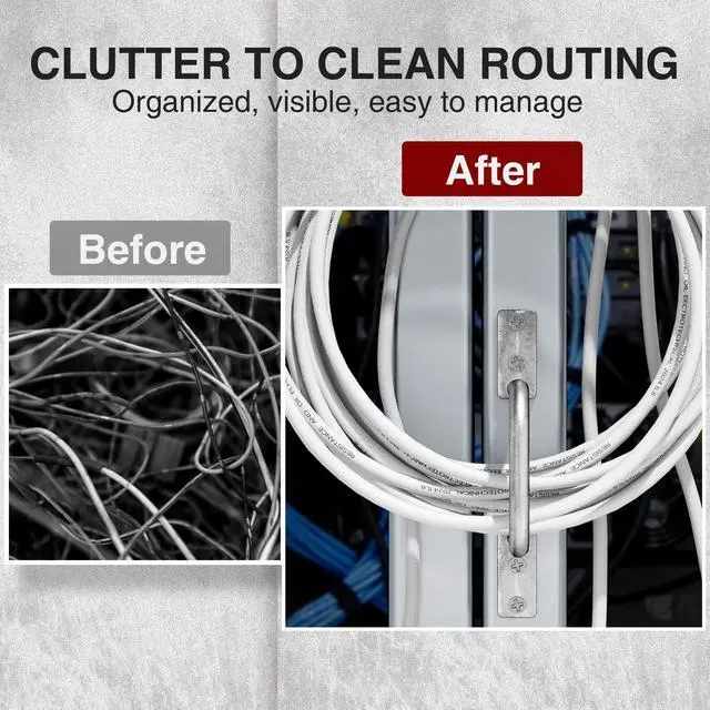Alt view image 5 of 7 - 2" Aluminum Cable Management D Ring 30 Pack Cable Organizer Silver | Aluminum Alloy | Gloves included | Easy Screw-Mount | Tangle Free Solutions for Home & Office