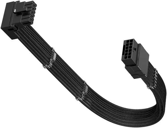Main image of PCIE 5.0/5.1 16pin GPU Cable Adapter, Type B, Black | 90 Degree,12V-2x6/12VHPWR (12+4)pin Male to Female, 600W, Right Angle Extender Cord, For RTX 5070 Ti 5090 5080 4090 4070Ti