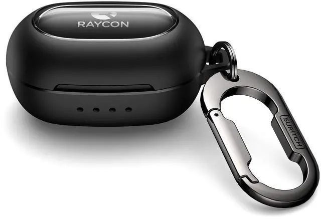 Main image of Case for Raycon Everyday Earbuds Classic Headphones, Shockproof Magnetic Case for Raycon Bluetooth Headset True Wireless Earbuds, Protective Cover with Magnetic Lid Lock & Carabiner, Black