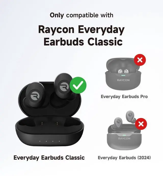 Alt view image 7 of 7 - Case for Raycon Everyday Earbuds Classic Headphones, Shockproof Magnetic Case for Raycon Bluetooth Headset True Wireless Earbuds, Protective Cover with Magnetic Lid Lock & Carabiner, Black