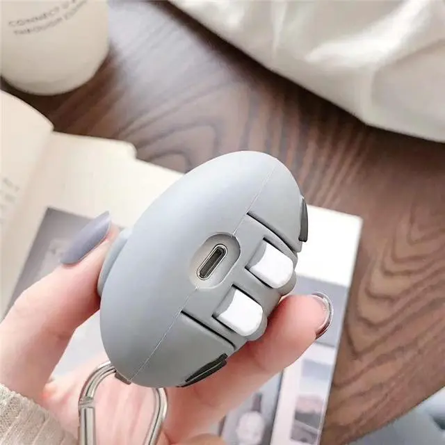 Alt view image 7 of 7 - Earphone Case for AirPods Pro 3, Cute Sitting Smiling Happy Lucky Cat Case Soft TPU Silicone Case, Lovely Yellow Grey Kitty AirPods Pro 3 Cover Protective Skin Protector -Yellow