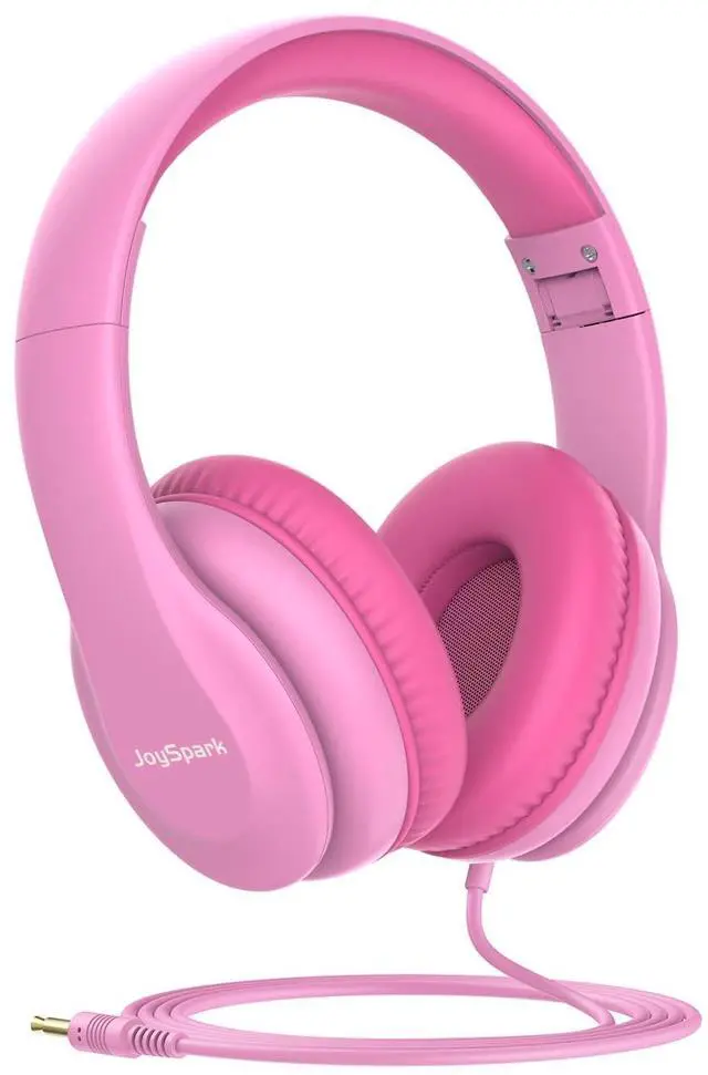 Main image of Wired Headphones for Kids, 85dB Volume Limit, 3.5mm Kids Headphones with Cord, Adjustable, Stereo Sound Foldable Toddler headsets for School-Pink