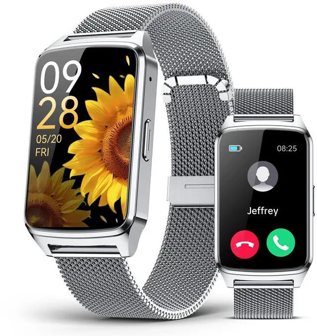 Main image of Fitness Activity Tracker for Women Men with Step Counter, Calorie/Distance/Sleep Monitor, IP68 Waterproof for Android iPhone, Silicone Smart Watch Smartwatch with 110+ Sport Modes (Silver)