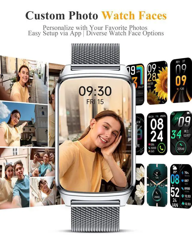 Alt view image 5 of 7 - Fitness Activity Tracker for Women Men with Step Counter, Calorie/Distance/Sleep Monitor, IP68 Waterproof for Android iPhone, Silicone Smart Watch Smartwatch with 110+ Sport Modes (Silver)