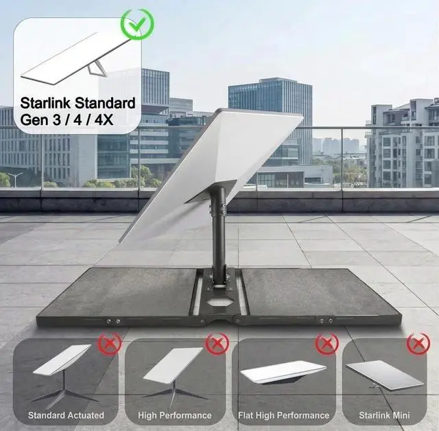 Alt view image 2 of 7 - Starlink Roof Mount for Standard 4/4X/Gen 3 Roof Ridge Mounting Kit | No Drilling Required, 360° Adjustable Angle, Heavy Duty V3 Dish Ridgeline Mount, Include Metal Pipe Adapter, Quick Setup
