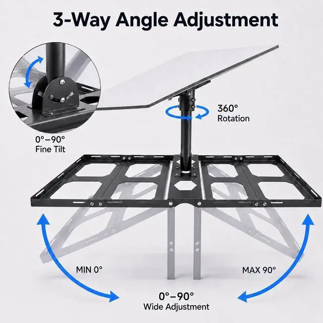 Alt view image 3 of 7 - Starlink Roof Mount for Standard 4/4X/Gen 3 Roof Ridge Mounting Kit | No Drilling Required, 360° Adjustable Angle, Heavy Duty V3 Dish Ridgeline Mount, Include Metal Pipe Adapter, Quick Setup