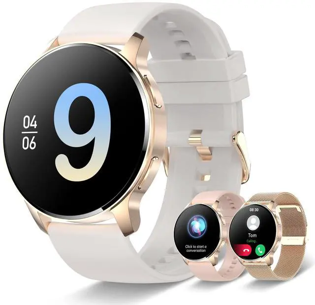Main image of Smart Watch for Women (Answer/Make Call), Fitness Tracker for Android and iOS Phones Waterproof Smartwatch with 1.32" HD Full Touch Screen AI Voice Control Heart Rate Sleep Monitor Pedometer