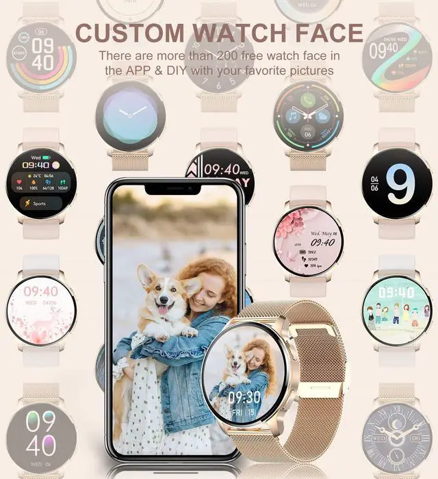 Alt view image 3 of 7 - Smart Watch for Women (Answer/Make Call), Fitness Tracker for Android and iOS Phones Waterproof Smartwatch with 1.32" HD Full Touch Screen AI Voice Control Heart Rate Sleep Monitor Pedometer