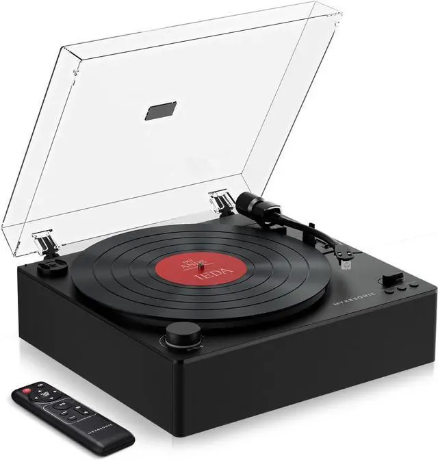 Main image of Automatic Record Player, Bluetooth Belt Drive Vinyl Turntable, Magnetic AT-3600L Cartridge, Bluetooth in & Out, Hi-Fi Stereo Speakers, Aux in Headphone, RCA Out with Remote Control