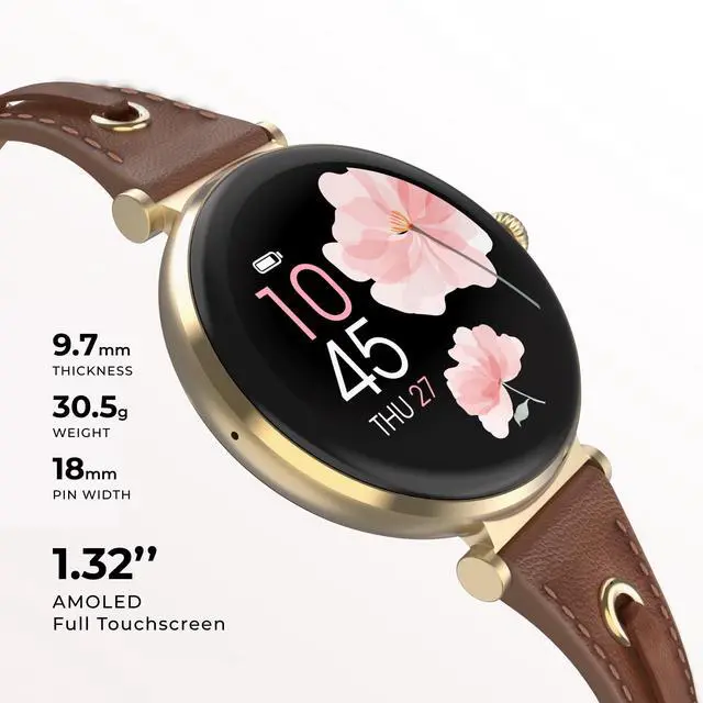 Alt view image 2 of 7 - Bloom Smart Watch for Women, 1.32 AMOLED Display Fitness Tracker with Bluetooth Calling, Heart Rate & Sleep Tracking, 60+ Sports Modes, IP68 Waterproof Smartwatch for Android & iPhone